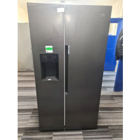 Beko HarvestFresh™ ASP342VPZ Plumbed Frost Free American Fridge Freezer - Black Steel
